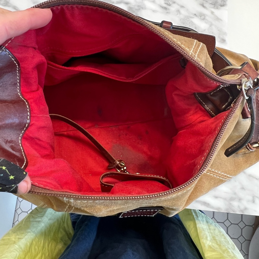 Downey and Bourne Brown Suede 90s vintage hobo shoulder Bag - Picture 5 of 5